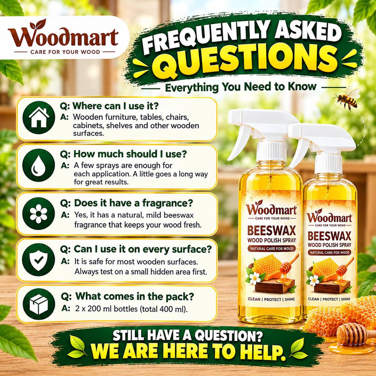 Woodora Beeswax Wood Polish Spray | Buy 1 Get 1 FREE